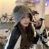 Bear Ear Hat Female Autumn and Winter Japanese Cute Face Small Warm Ear Protection Knitted Hat Korean Version Versatile Wool Hat