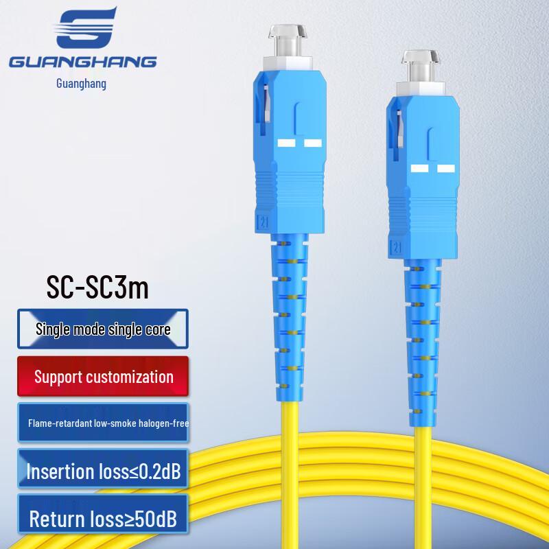 Guanghang Telecom-Grade Single Mode Simplex Fiber Optic Patch Cable