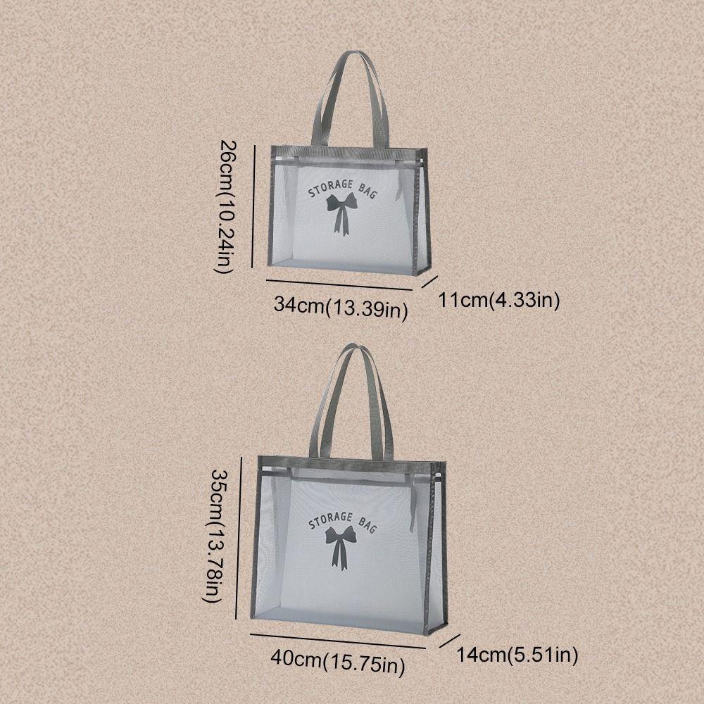 Swim Makeup Wash Bag Mesh Toiletry Storage Bag New Hollow Tote Bag  Handbag