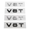 3D ABS V6T V8T Logo Car Rear Boot Trunk Side Fender Car Emblem Badge Sticker Decals For A4L A5 A6L A7 S4 S5 Car Accessories