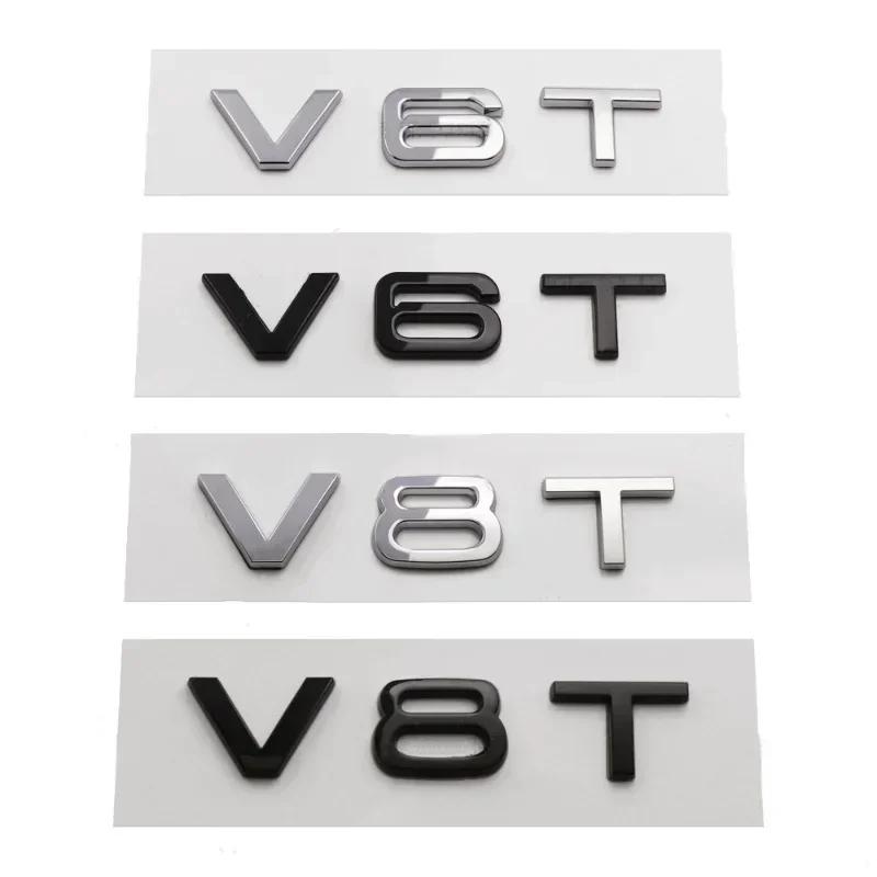 3D ABS V6T V8T Logo Car Rear Boot Trunk Side Fender Car Emblem Badge Sticker Decals For A4L A5 A6L A7 S4 S5 Car Accessories