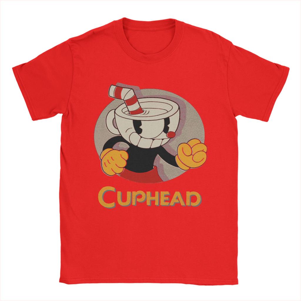 Mens TShirts Cuphead Fists Vintage 100 Cotton Tees Short Sleeve  T Shirts Crew Neck Clothing Adult
