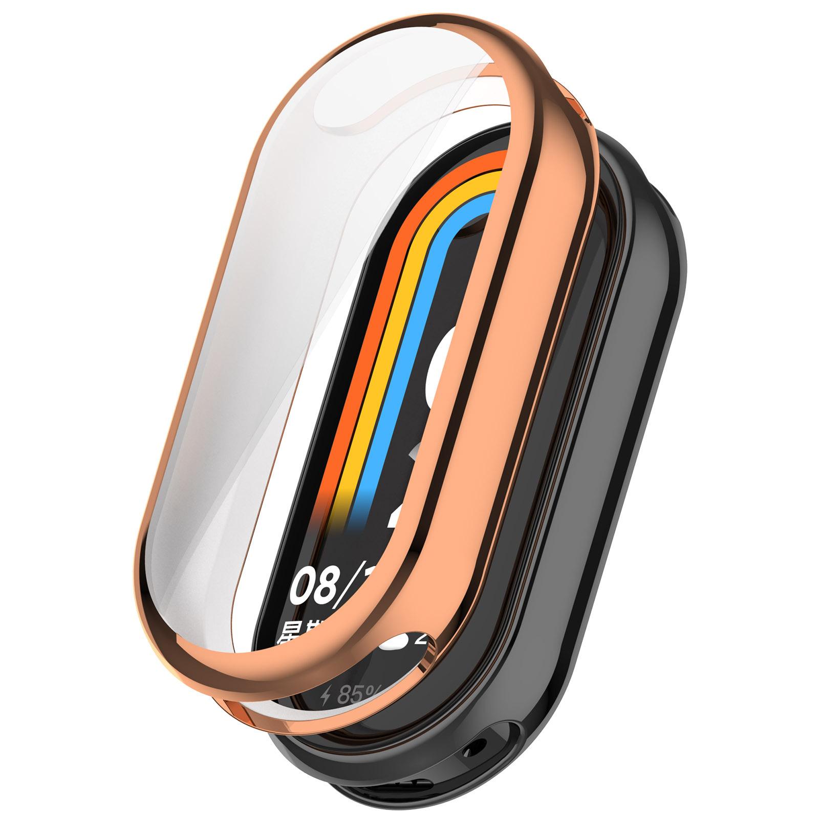 

Гальванизированный чехол из ТПУ для Xiaomi Mi band 9 10 Smart Band, защитное стекло для экрана для Xiaomi Band 9, чехол Mi Band 10 розового золота