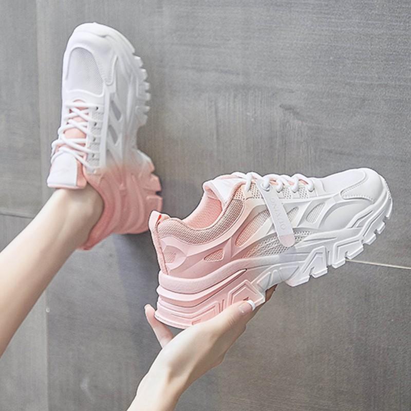 Autumn dad shoes new mesh breathable thick sole heightening casual sports shoes