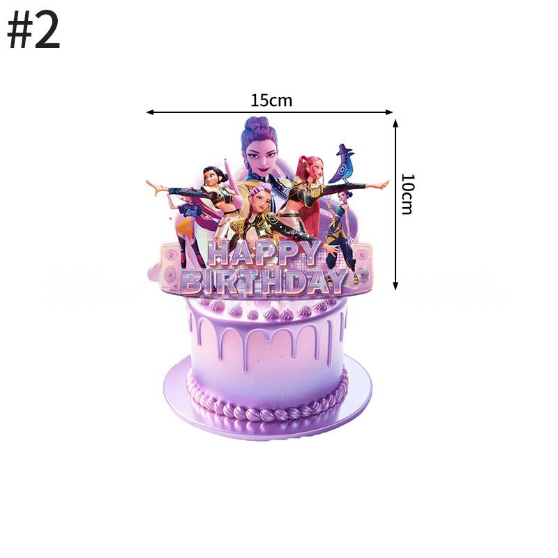 Demonœ Hunters Birthday Party Decor Tableware Banner Kids Birthday Balloon Cake Topper Decor  Kpop Anime Party Supplie Set