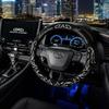 GARSON DAD Steering Wheel Arabesque Silver Small Size PU Leather for Standard and Light Long and Long Cover, Embroidery, (HA705-01-01) - Comfortable,