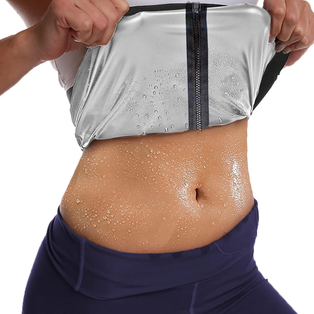 

Waist Trainer for Women Shaper Sauna Sweat Belt Waist Trimmer Silvery S