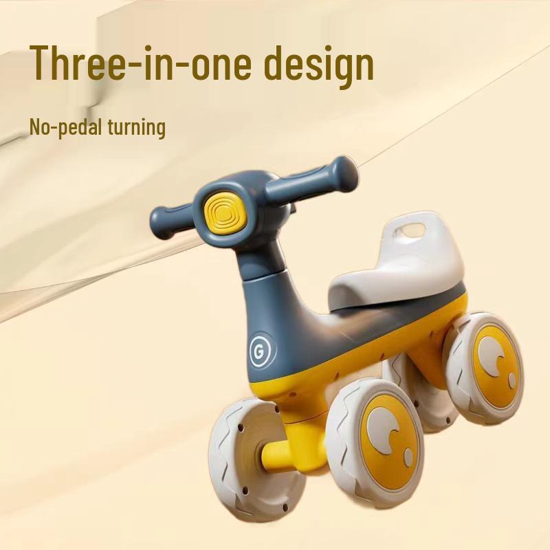 Four-Wheel Balance Bike Scooter with Music & Lights for 1-3 Year Olds красный