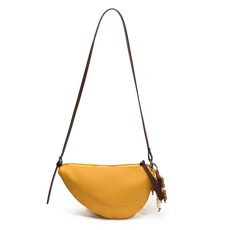 

Новый нишевый дизайн, универсальная сумка-пельмень для通勤, женская, в зарубежном стиле, сумка-подмышка для通勤, модная текстура, на плечо, мессенджер no pendant жёлтый