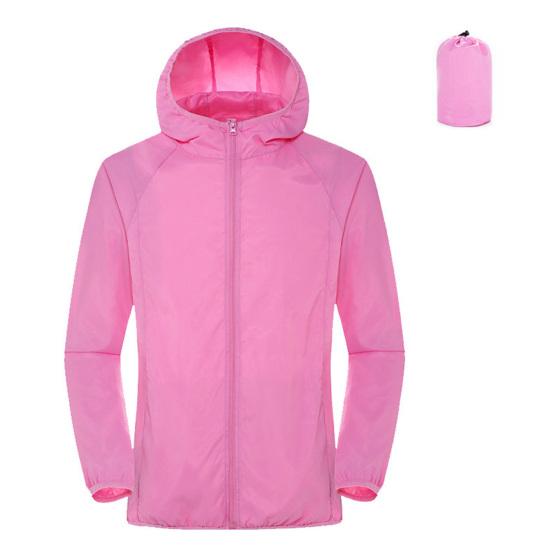 Bunda do větru s kapucí, dlouhým rukávem, stahovacími manžetami, kapsami, zapínáním na zip, pro muže a ženy, voděodolná, s ochranou proti slunci