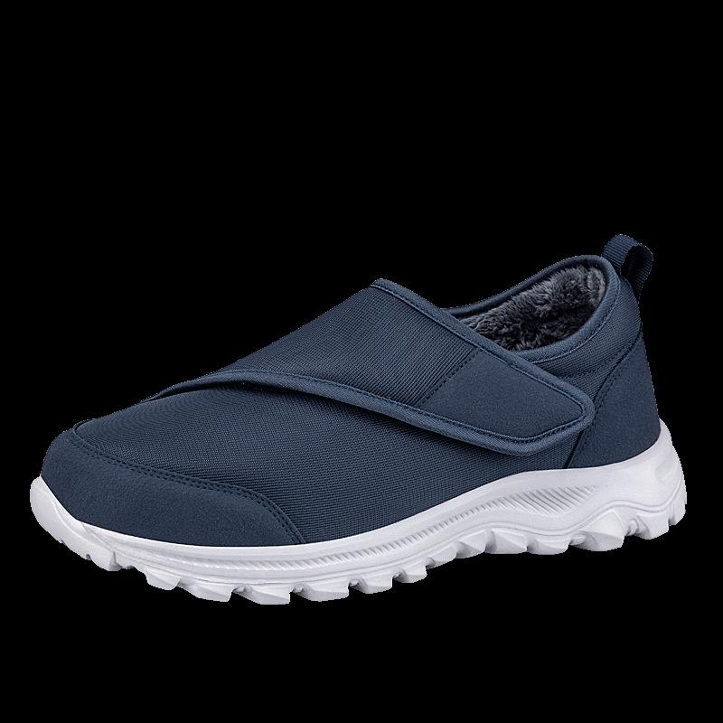 Men's Winter Velvet Comfort Shoes - Wide Toe, Adjustable Fit for Swollen Feet