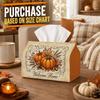 1pc Vintage Rustic Harvest Tissue Box - Pumpkin Wheat Script Display, Durable Napkin Organizer for Car, Kitchen, Dining, Home Decor - Decorative Table