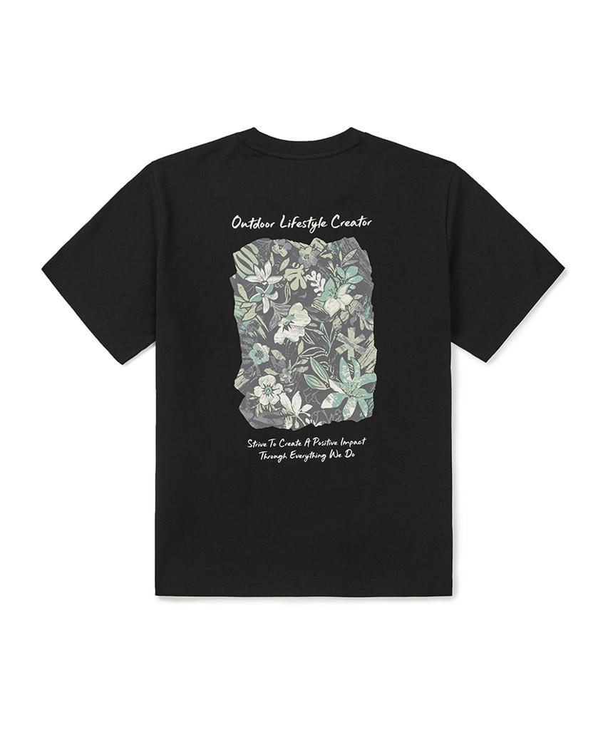 SNOWPEAK APPAREL Cotton Tropical Short Sleeve T-Shirt (S25Mufts62) Black