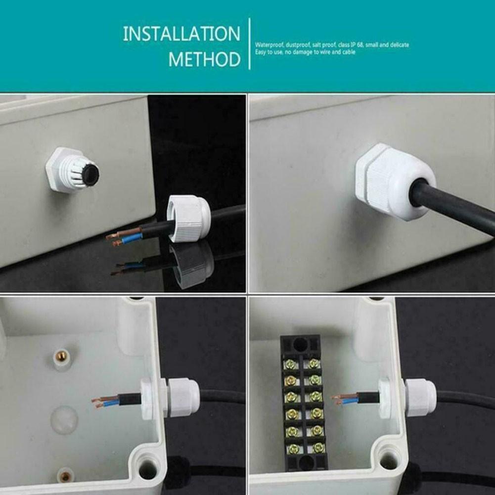 10pc Waterproof Cable Seal Set Plastic connectorIP68cable Secure Nylon Connector