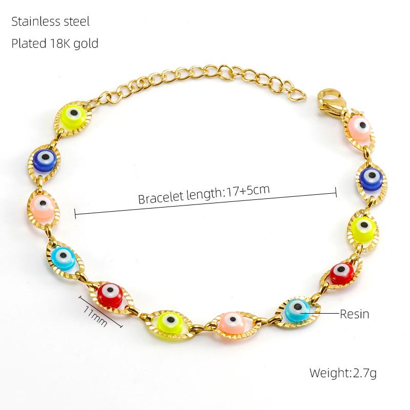 2025 New Trendy Stainless Steel "Devil's Eye" Bracelet American Hip-hop Classic Design Niche Jewelry