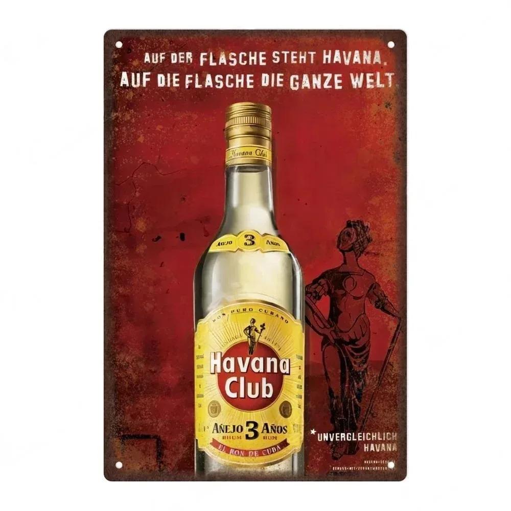 Vintage HAVANA CLUB,JAMESON,Značka Piva Kovový Plechový Znak Dekorativní Tabule Pro Klub Mužskou Jeskyni Bar Dílnu Hospodu Hotel Kavárnu Nástěnná Dekorace