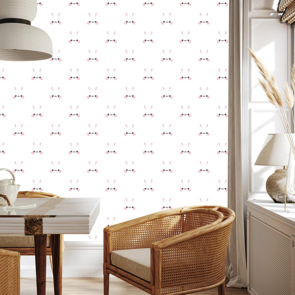 Cute Rabbits Wallpaper for Living Room and Bedroom 50x1000