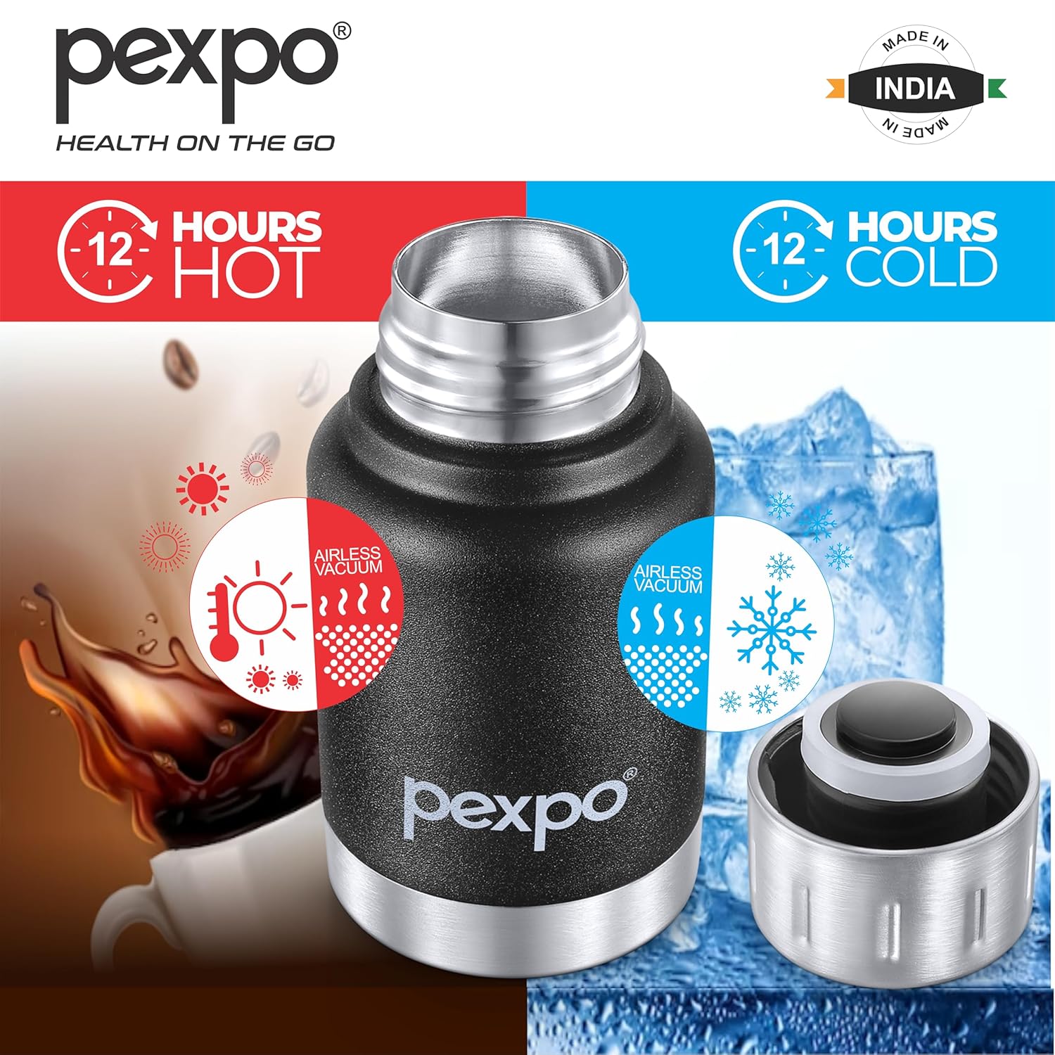 

Бутылка для горячей и холодной воды из нержавеющей стали объемом 160 мл | Black Knight | Вакуумная изоляция | Герметичность и отсутствие бисфенола А | Винтовая крышка | Для мужчин, женщин и детей 160 Milliliters