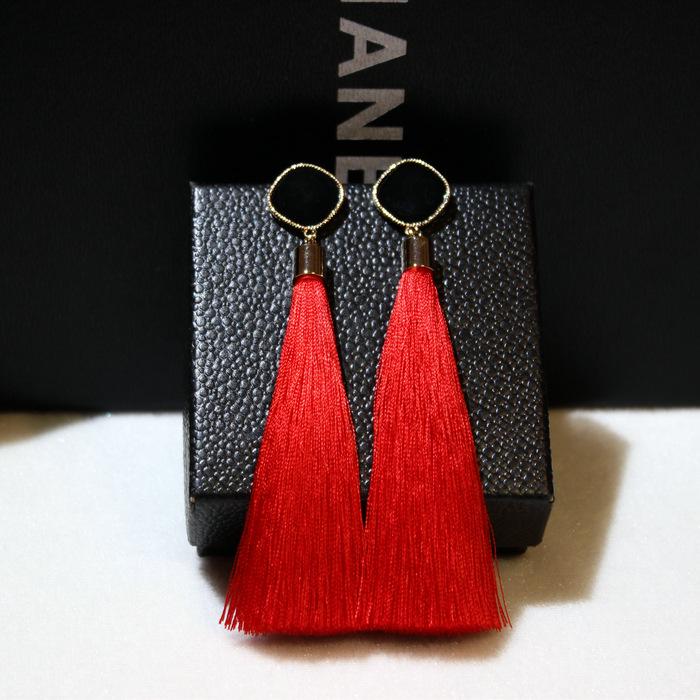 

Элегантные длинные серьги-кисточки - корейский, европейский и американский стиль (E001610) красный