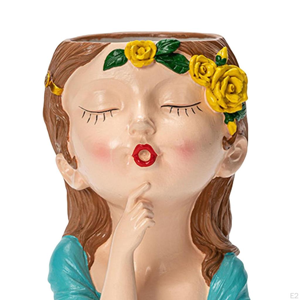 Flower Pot Sculpture Fresh Unique Bust Vase with Hole for Home Decor Outdoor