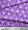 Soimoi Green Poly Crepe Fabric Azalea & Peony Damask Print Fabric by metre 42 Inch
