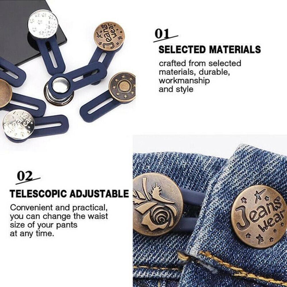 Bow Elastic Star Retractable Buckle Buttons Waistline Increase Jeans Extended Button Waist Fastener