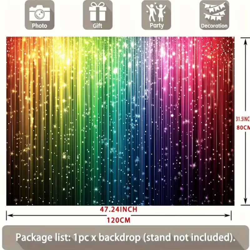 2D Multicolor Sparkle Light Streak Backdrop Photography Background Banner
