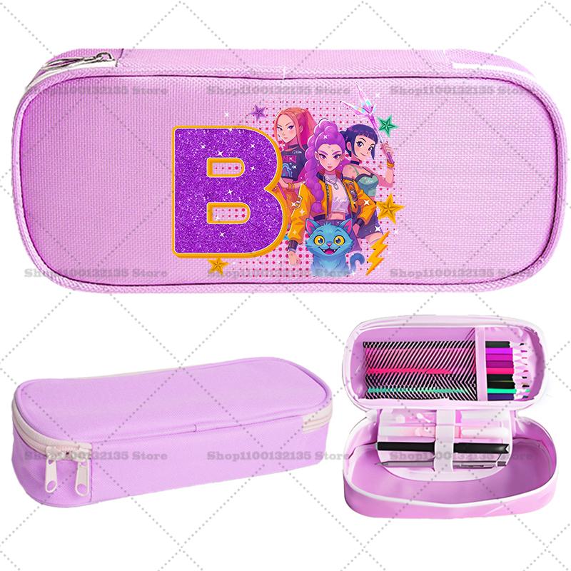 

Kpop Demon Hunter Children Pencil Box Cartoon letter Student School Supplies Stationery Kids Penbag Pencilcase Kawaii Boys Perfect Gift