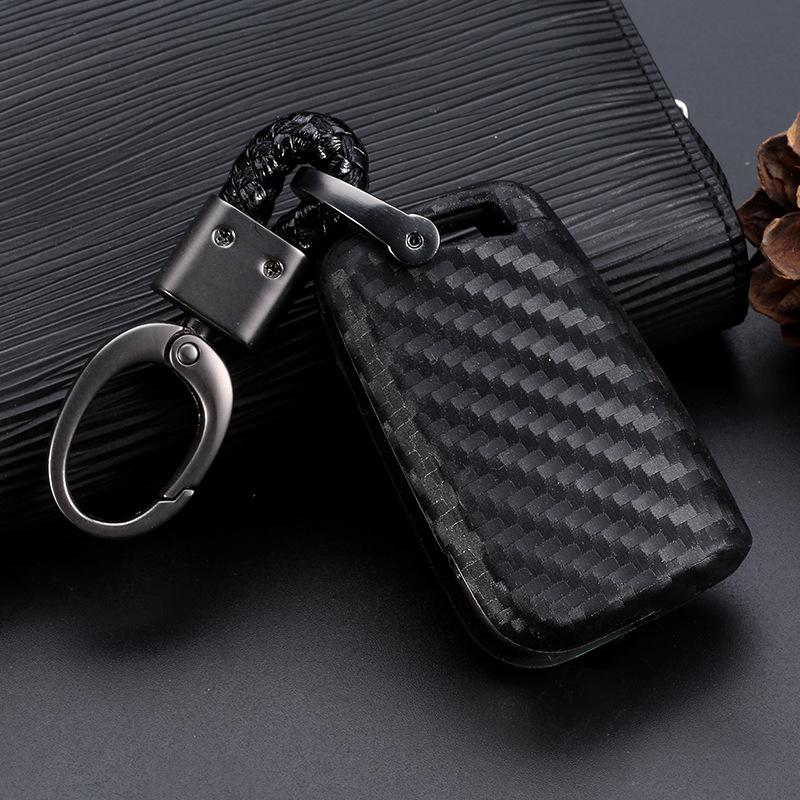 Carbon Fiber Silicone Key Case for VW Lamando, Golf 7, New Tiguan L, Teramont
