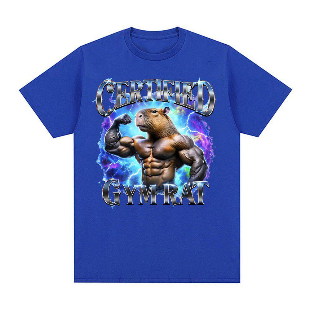 Certified Gym Rat Tshirt Funny Vintage 90s Style T Shirt Unisex Gym Graphic Tee Gym Lovers Gift Funny Short Sleeve Clothes