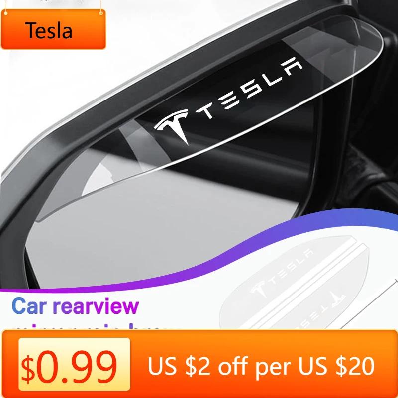 Autoaufkleber Tesla 2 Stück Auto-Rückspiegel-Regenaugenbraue Regenschutz Für Tesla Model 3 Y S X 2021 Roadster Cybertruck Juguete Sp