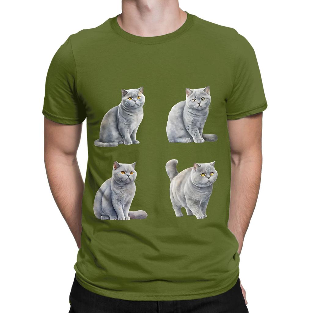 British Shorthair four Graphic 100 Cotton TShirt Shorthair Tees Tops For Unisex