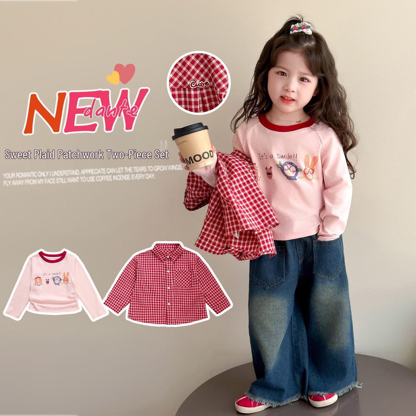 

Girl s Plaid Shirt Jacket - Spring & Autumn 2025 Style for Baby & Toddler 90 cm