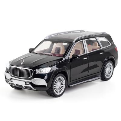 1:Modelo de coche de metal GLS600 a escala 24, modelos de coche de simulación de aleación fundida a presión, 6 puertas se pueden abrir con juguetes de sonido y luz para adorno de niños