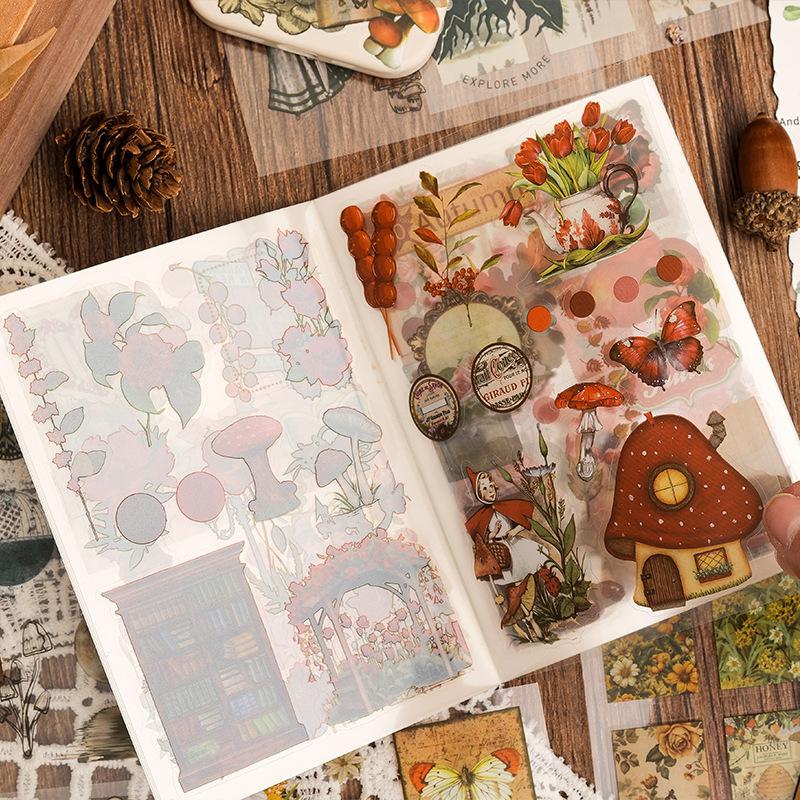 20pcs/pack Vintage PET Stickers Book Creativity Decorative Diary Album Scrapbooking Accessories Planner Diy Junk Journal Supplies