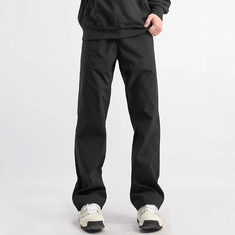 

Унисекс Американские Минималистичные Водонепроницаемые Ветрозащитные Брюки - Летние Уличные Прямого Кроя, Однотонные, Трендовые M чёрный