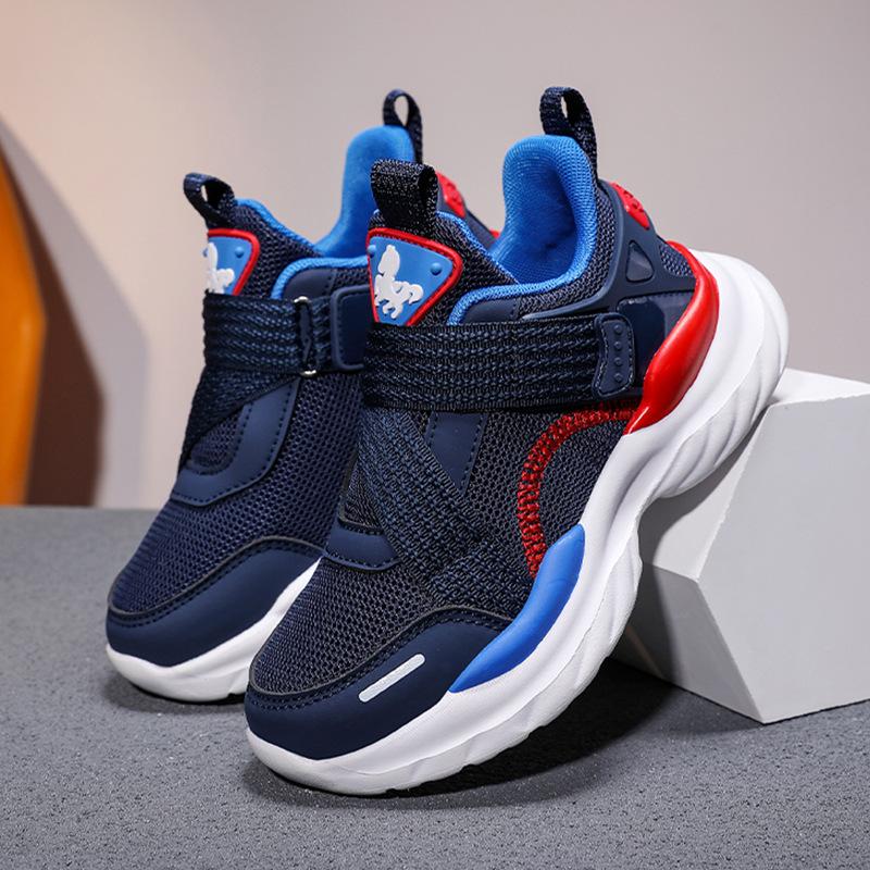 Boys Shoes New Mesh Breathable Running Shoes Non-slip Soft Sole Shock Absorption Children's Boys Sports Shoes