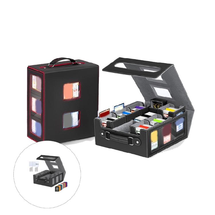 Game Card Organizers With Removable Dividers Trading Card Storage Box Shockproof Sports Card Storage Boxes
