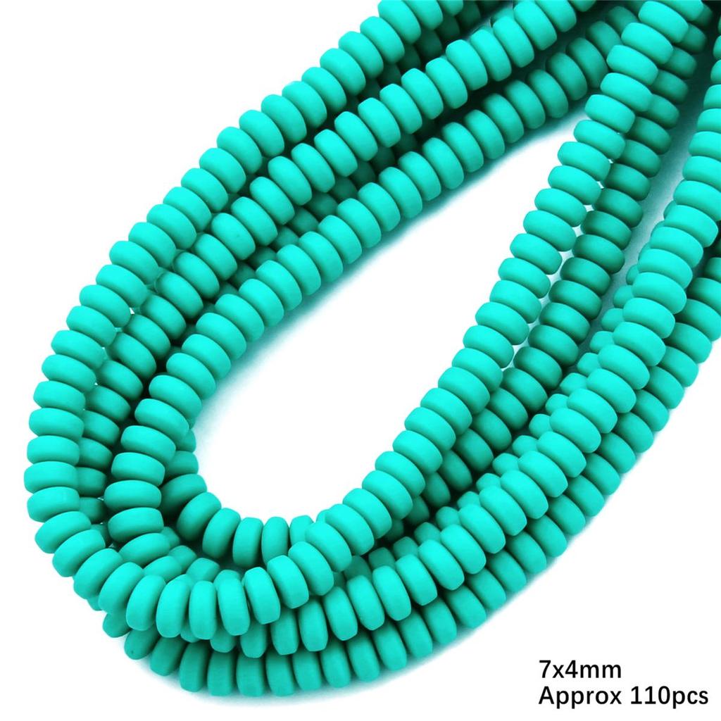 110pcs 7x4mm Flat Round Polymer Resin Clay Disk Handmade Beads For DIY Jewelry Making