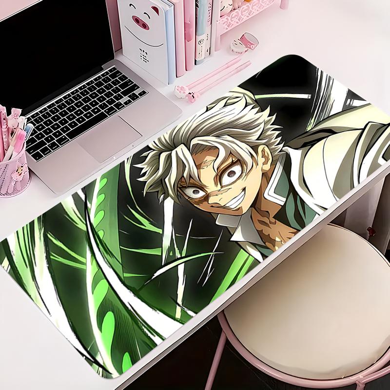 Mouse Pad PC Accessories Keyboard Mat Anime Pattern Antislip Rubber Mousepad Gamer Ddemon Slayer Shinazugawa Sanemi Desk Mat