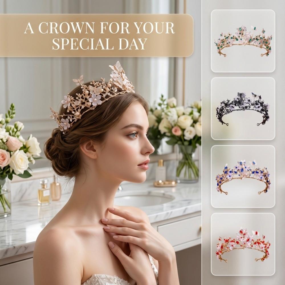 Luxus Kristall Braut Diademe Funkelnde Königin Prinzessin Krone Abschlussball Diadem Braut Hochzeit
