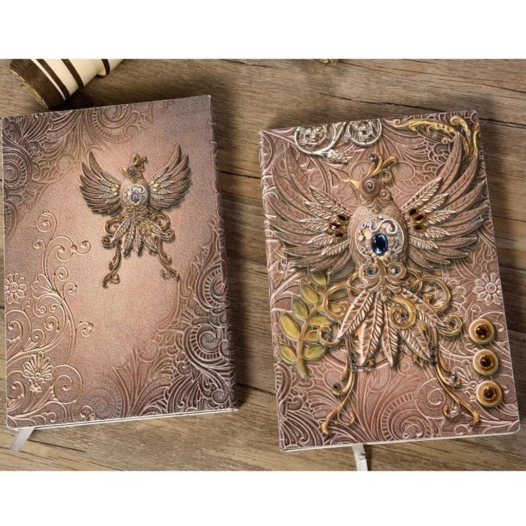 Fashion Vintage Embossed Leather Printing Travel Diary Notebook Journal A5 Book Creative Korean Stationery Office Accessories