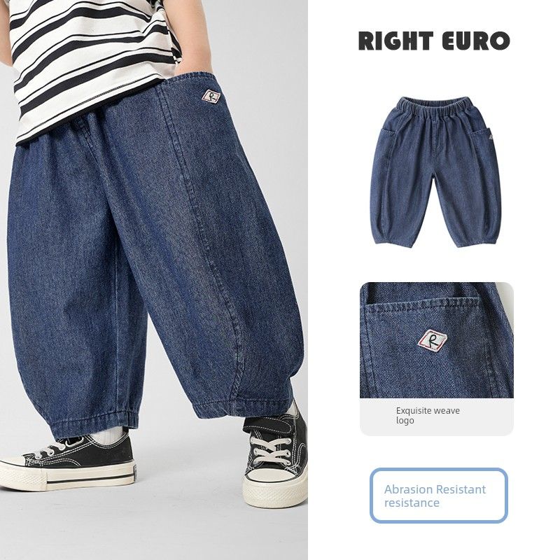 Right European Boys Casual Denim Long Pants Summer New Arrival Boys Summer Wear Baby Clothes Kids New Arrival Summer Wear