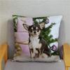 Cute Mini Chihuahua Dog Printed Cushion Cover Pillow Case Hugging Pillow Case Sofa Home Decor Pillow Case