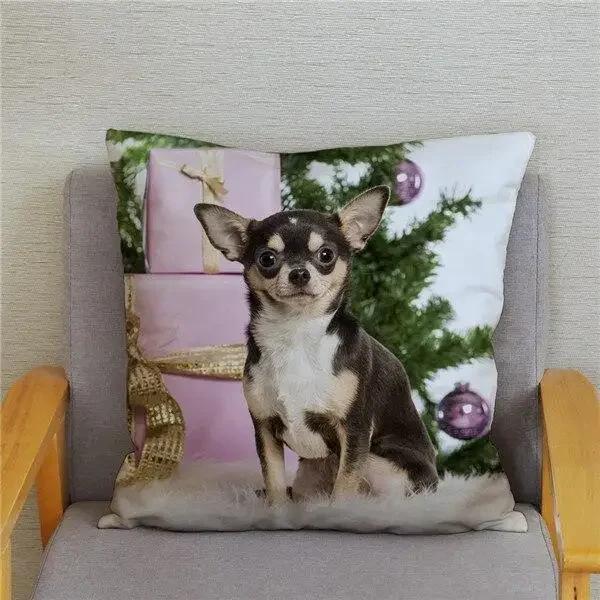 Cute Mini Chihuahua Dog Printed Cushion Cover Pillow Case Hugging Pillow Case Sofa Home Decor Pillow Case