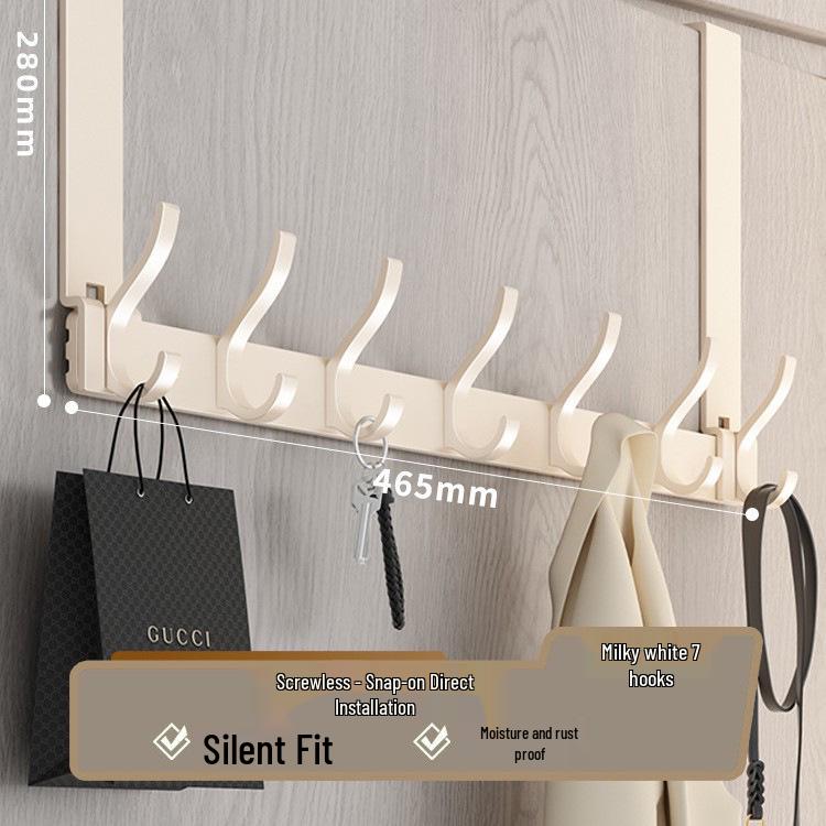 Over-the-Door Coat Rack & Shelf Combo - No-Drill Hanger for Bedroom & Doorway