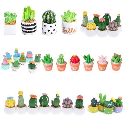 1Pc Miniature Plants Cactus Bonsai for Dollhouse Decor Mini Pretend Play Doll Toy Gift Figurine Landscape Room Decor Airy Garden