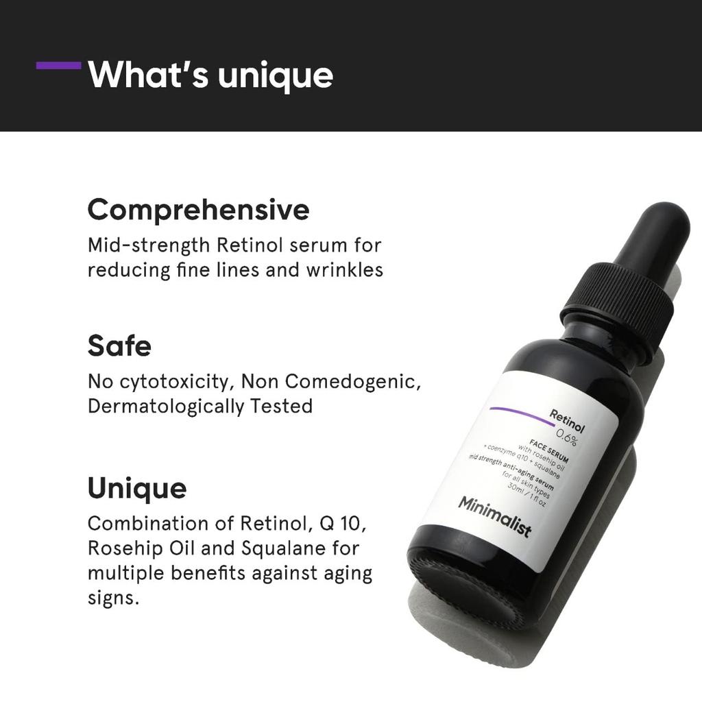 Retinol Face Serum 0.6% (30 Ml), Retinol 0.6% Face Serum, Minimalist