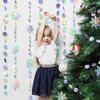 Christmas garland snowflake round shape 3 pieces approximately 12m long paper ornament hanging decoration party birthday wedding Year