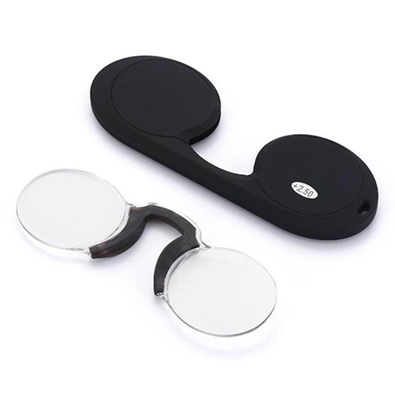 

Men s and Women s Mini Reading Glasses Neutral Nose Clip Glass Frame for Old People 100-300 +200 чёрный